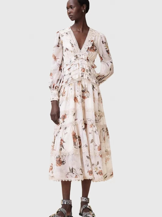 Obrázek produktu AllSaints Šaty AllSaints ZORA MIDI béžová