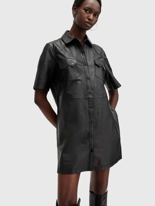 Obrázek produktu AllSaints šaty kožené ROCK DRESS černá