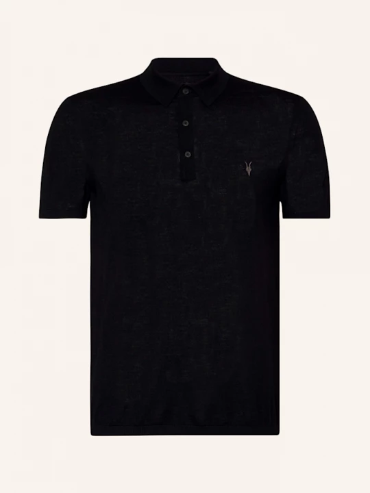 Obrázek produktu Allsaints Úpletová Polokošile Mode Merino Z Merino Vlny černá