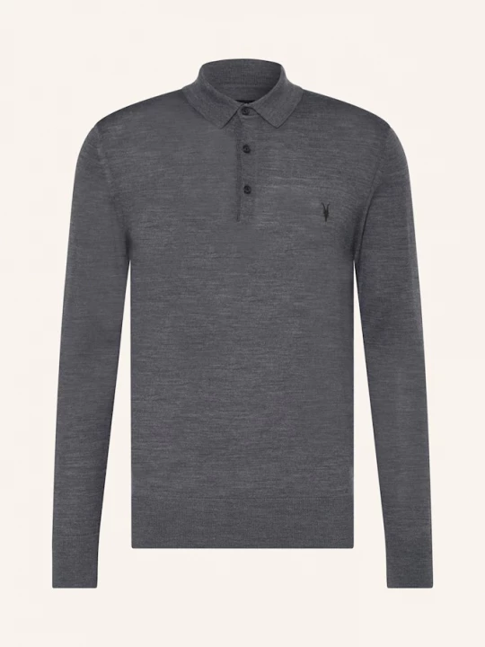 Obrázek produktu Allsaints Úpletová Polokošile Mode Z Merino Vlny šedá