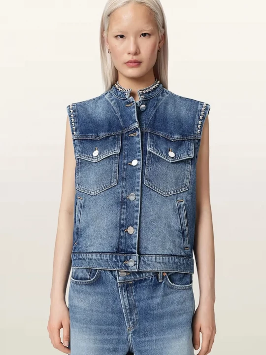 Obrázek produktu AllSaints vesta dámská džínová MAV modrá