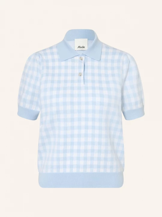 Obrázek produktu Allude Pletené Polo Tričko S Kašmírem tmavě modrá / bílá