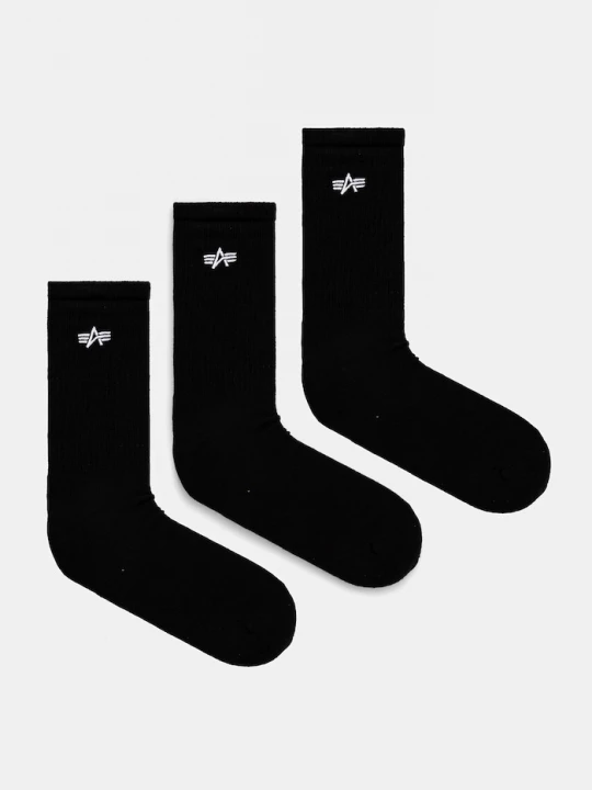 Obrázek produktu Alpha Industries Bavlněné ponožky Alpha Industries Basic 3-pack černá