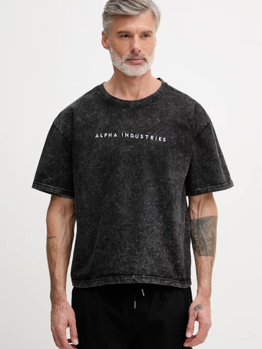 Obrázek produktu Alpha Industries Bavlněné tričko Alpha Industries Acid Logo černá