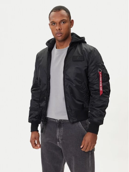 Obrázek produktu Alpha Industries Bunda bomber MA-1 Zip Hood Back Print 128113 Černá Regular Fit