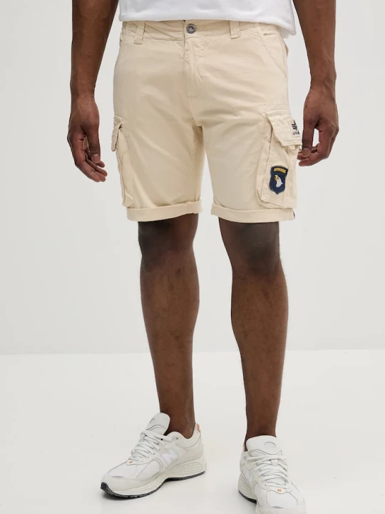 Obrázek produktu Alpha Industries cargo šortky pánské bavlněné s elastanem béžová