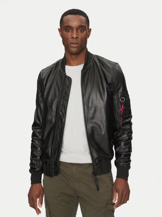 Obrázek produktu Alpha Industries Kožená bunda Ma-1 156141 Černá Slim Fit