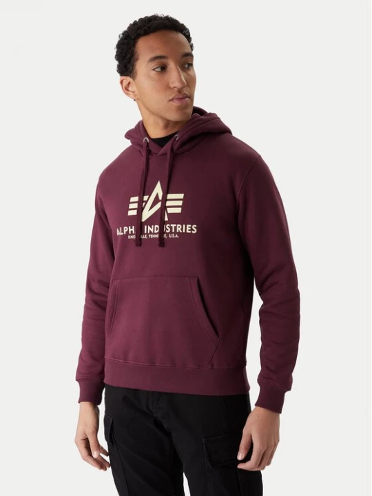 Obrázek produktu Alpha Industries Mikina Basic 178312 Bordó Regular Fit