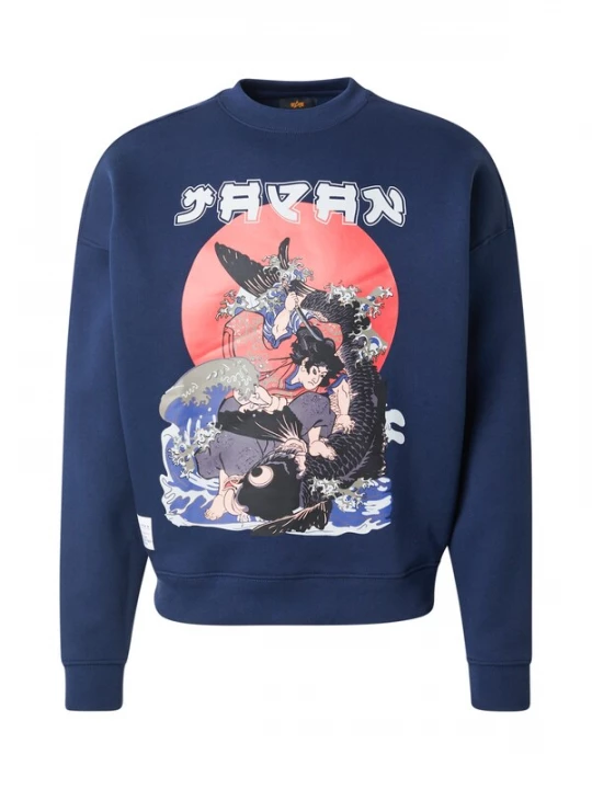 Obrázek produktu ALPHA INDUSTRIES Mikina 'Japan Warrior' námořnická modř / šedá / červená / černá