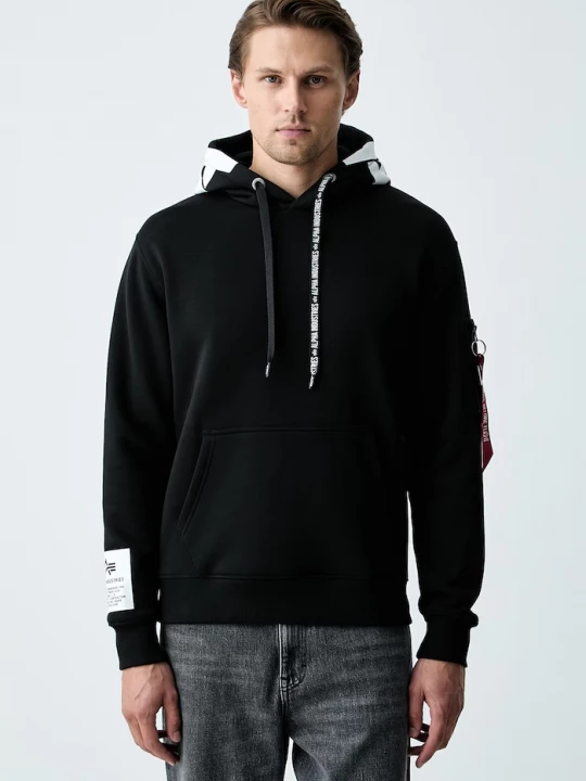 Obrázek produktu Alpha Industries mikina kapucí pánská bavlnou černá