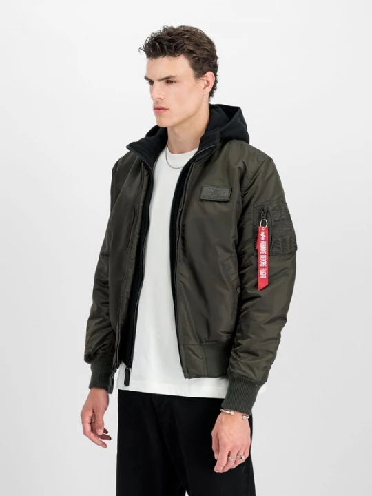 Obrázek produktu ALPHA INDUSTRIES Přechodná bunda 'MA-1 D-Tec' tmavě zelená / černá