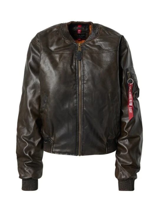 Obrázek produktu ALPHA INDUSTRIES Přechodná bunda 'MA-1 FL' hnědá / krvavě červená / bílá