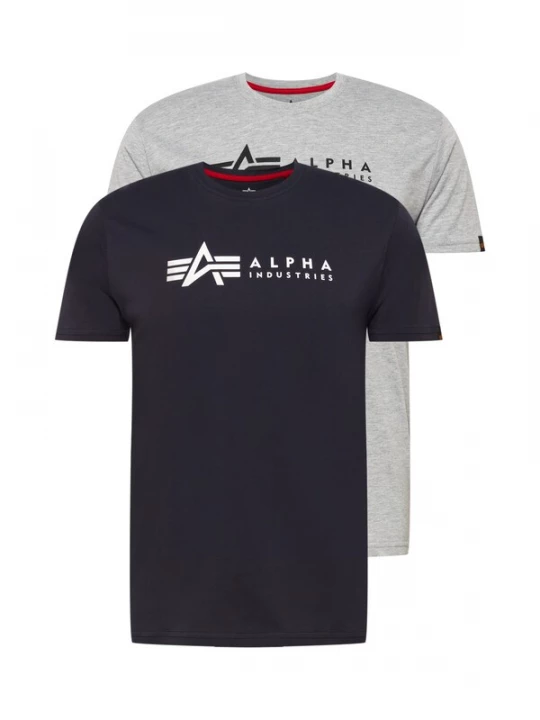 Obrázek produktu ALPHA INDUSTRIES Tričko  námořnická modř / šedý melír / černá / bílá