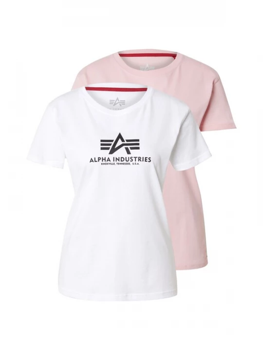 Obrázek produktu ALPHA INDUSTRIES Tričko starorůžová / černá / bílá