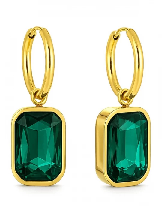 Obrázek produktu Alster Herz Náušnice 'Emerald Glow' zlatá