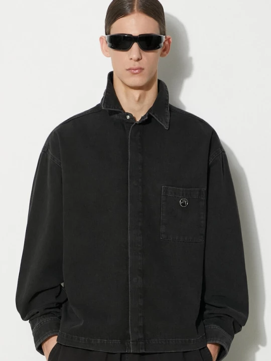 Obrázek produktu Ambush Bavlněná košile AMBUSH Boxy Fit Longleeve Denim Shirt černá