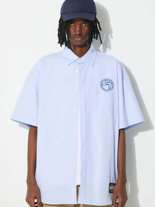 Obrázek produktu Ambush Bavlněná košile AMBUSH Emblem Striped S/S Shirt modrá