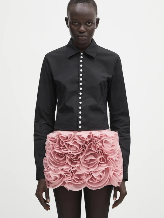 Obrázek produktu Ambush Bavlněná košile AMBUSH Fitted Pearl Button Shirt černá