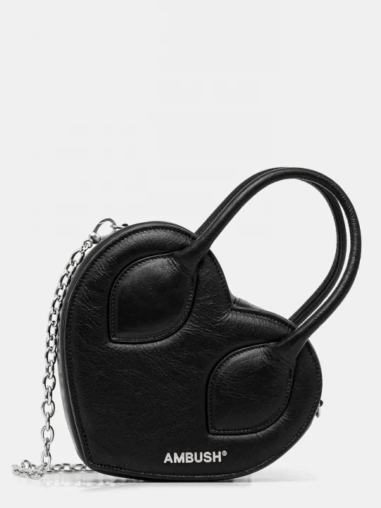 Obrázek produktu Ambush Kožená kabelka AMBUSH Heart Top Handle Bag černá