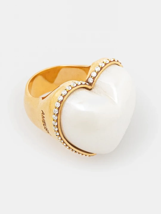 Obrázek produktu Ambush Stříbrný prsten AMBUSH Large Pearl Heart Ring zlatá
