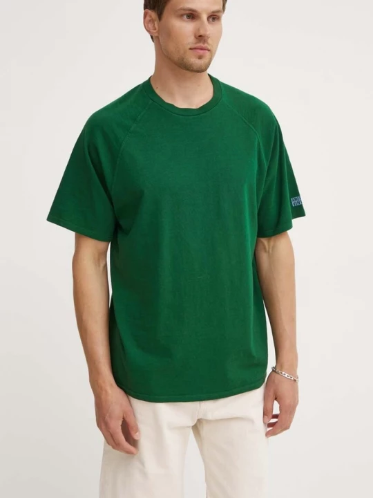 Obrázek produktu American Vintage Bavlněné tričko TEE-SHIRT MC COL ROND zelená