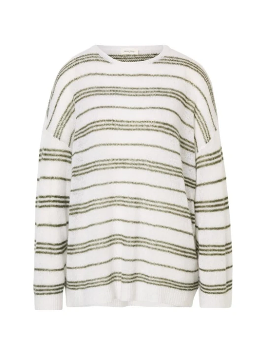 Obrázek produktu AMERICAN VINTAGE Maxi svetr 'Bodyrow' tmavě zelená / bílá