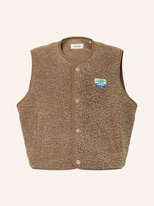 Obrázek produktu American Vintage Plyšová Vesta Hoktown tmavě hnědá