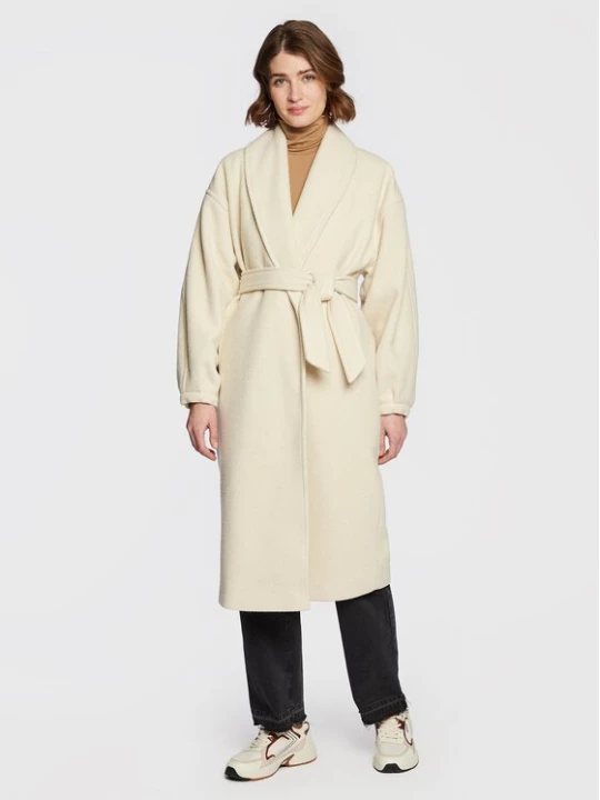 Obrázek produktu American Vintage Vlněný kabát Karabay KARA17BH22 Écru Relaxed Fit Krémová
