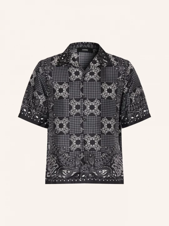 Obrázek produktu Amiri Letní Košile Comfort Fit Z Hedvábí černá / šedá / bílá