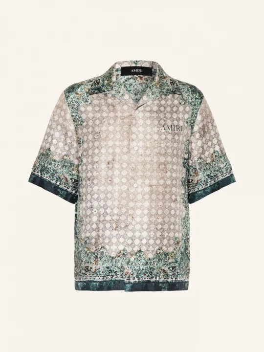 Obrázek produktu Amiri Resortní Košile Comfort Fit Z Hedvábí béžová / tmavě zelená