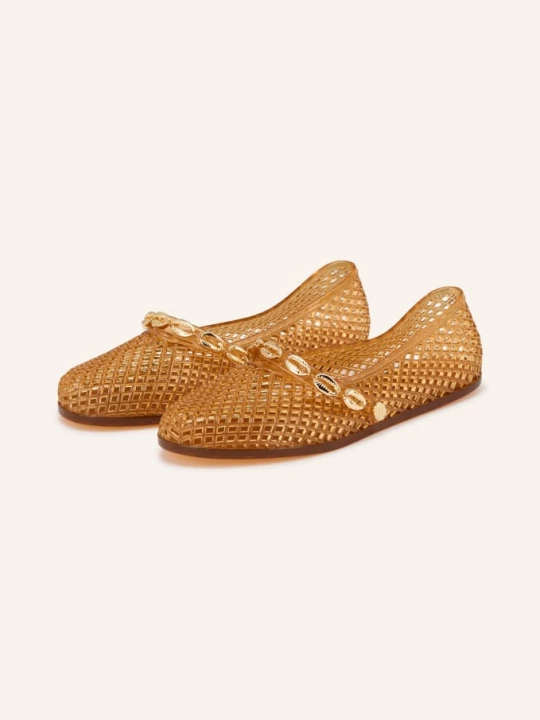 Obrázek produktu Ancient Greek Sandals Baleríny Mary Jane Iro Shells světle hnědá / zlatá