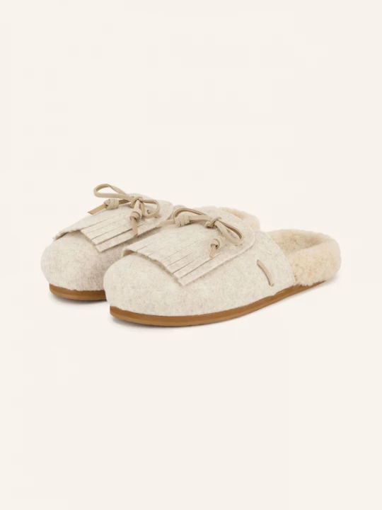 Obrázek produktu Ancient Greek Sandals Pantofle Vasilitsa Fringe krémová