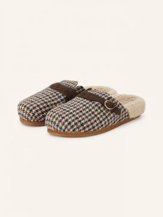 Obrázek produktu Ancient Greek Sandals Pantofle Vasilitsa tmavě hnědá / krémová / černá