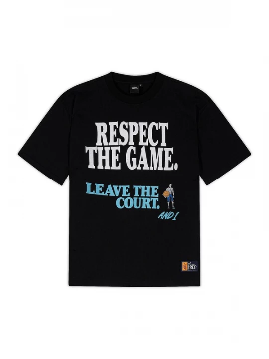 Obrázek produktu AND1 Tričko 'Respect The Game' azurová / černá / bílá