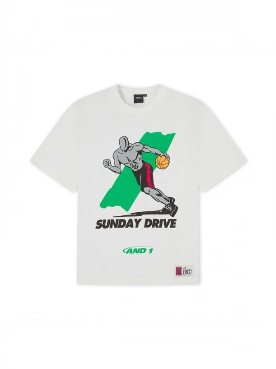 Obrázek produktu AND1 Tričko 'Sunday Drive' svítivě zelená / černá / bílá