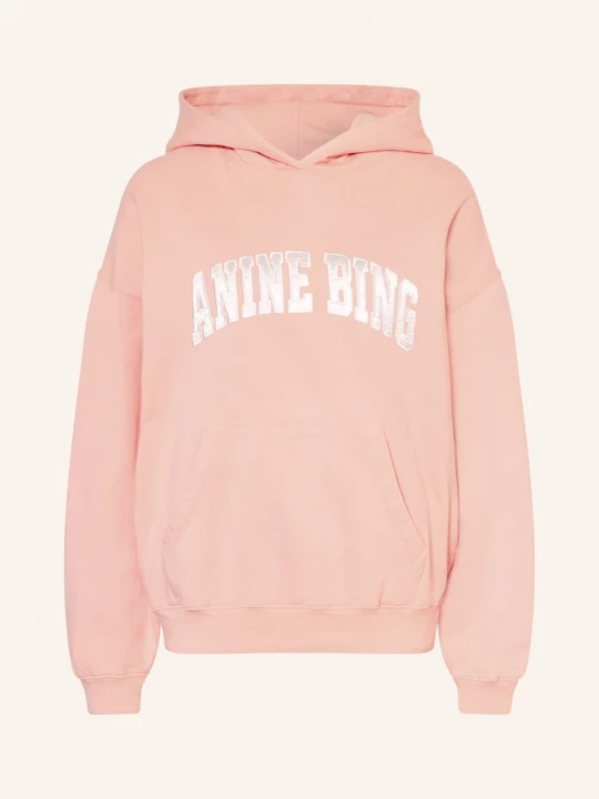 Obrázek produktu Anine Bing Mikina S Kapucí Harvey světle červená / bílá