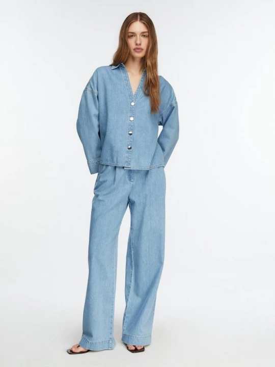 Obrázek produktu ANNA – džíny Wide Leg, z lyocellu comma modrá
