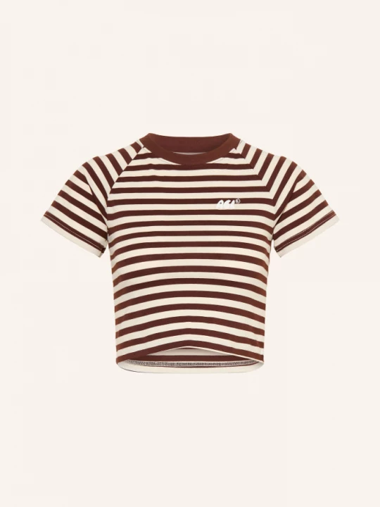 Obrázek produktu Another Cotton Lab Krátké Tričko tmavě hnědá / krémová