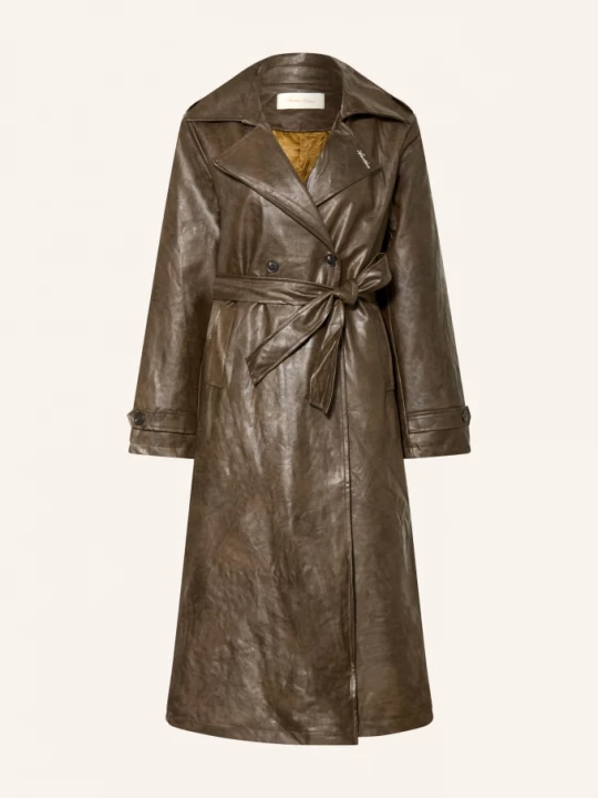 Obrázek produktu Another Cotton Lab Trenchcoat V Koženém Vzhledu hnědá