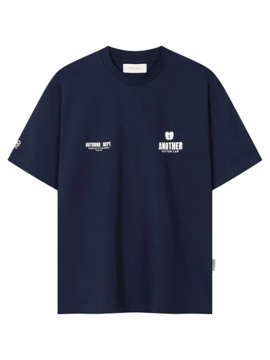 Obrázek produktu Another Cotton Lab Tričko 'Outdoor Dept.' námořnická modř / bílá