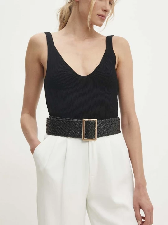 Obrázek produktu Answear.LAB pletený pásek dámský z imitace kůže Answear Lab černá