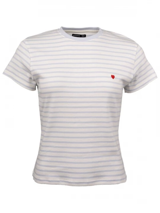 Obrázek produktu Antargo Tričko 'Women´s Stripes & Heart T-Shirt' nebeská modř