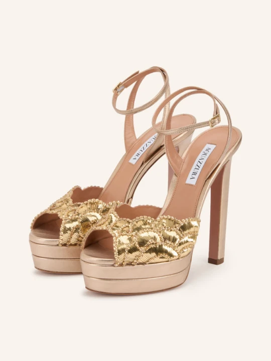 Obrázek produktu Aquazzura Sandály Na Platformě Ce Soir S Ozdobnými Kamínky zlatá