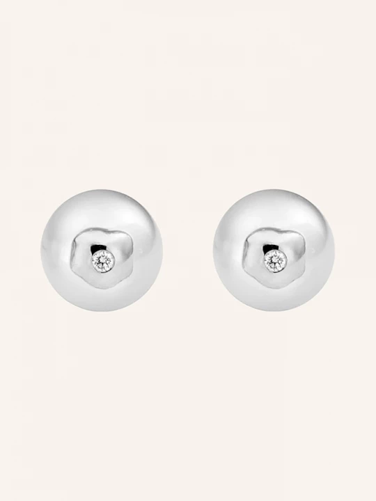 Obrázek produktu Ariane Ernst Puzetové Náušnice The "Spiegelei" Studs M Z 18karátového Zlata S Diamanty barva bílého zlata