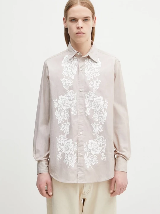 Obrázek produktu Aries Bavlněná košile Aries Lace Overprinted Poplin Shirt béžová