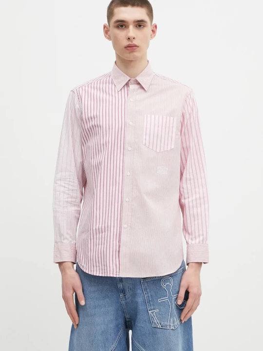 Obrázek produktu Aries Bavlněná košile Aries Patchwork LS Shirt růžová