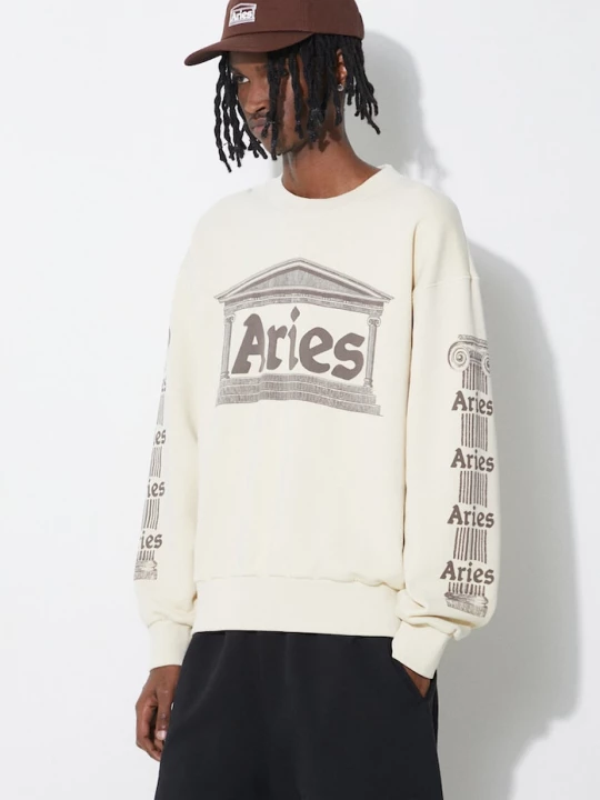 Obrázek produktu Aries Bavlněná mikina Aries Ancient Column Sweat béžová