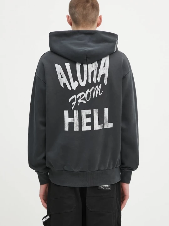 Obrázek produktu Aries Bavlněná mikina Faded Aloha From Hell Hoodie černá
