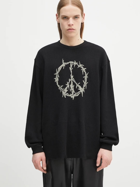 Obrázek produktu Aries Bavlněná mikina Peace Press Gothic Waffle LS Tee černá