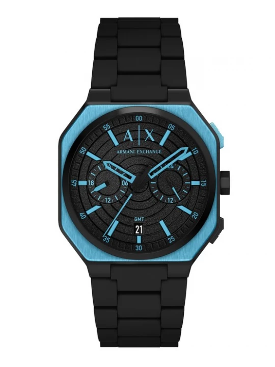 Obrázek produktu ARMANI EXCHANGE Analogové hodinky 'BASS' azurová / černá